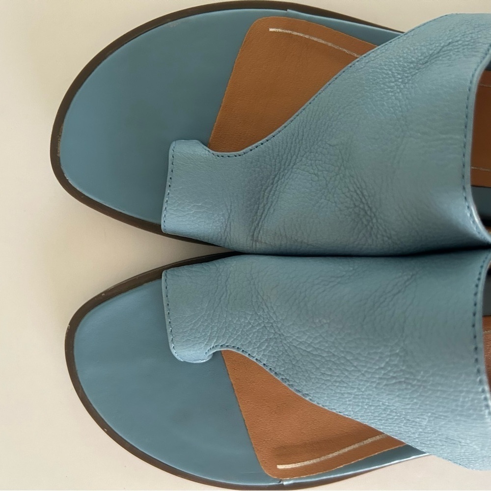 Vionic Ella Thong Sandal Shoe Leather Slingback Arch Support Ice Blue Size 5 - Picture 6 of 14